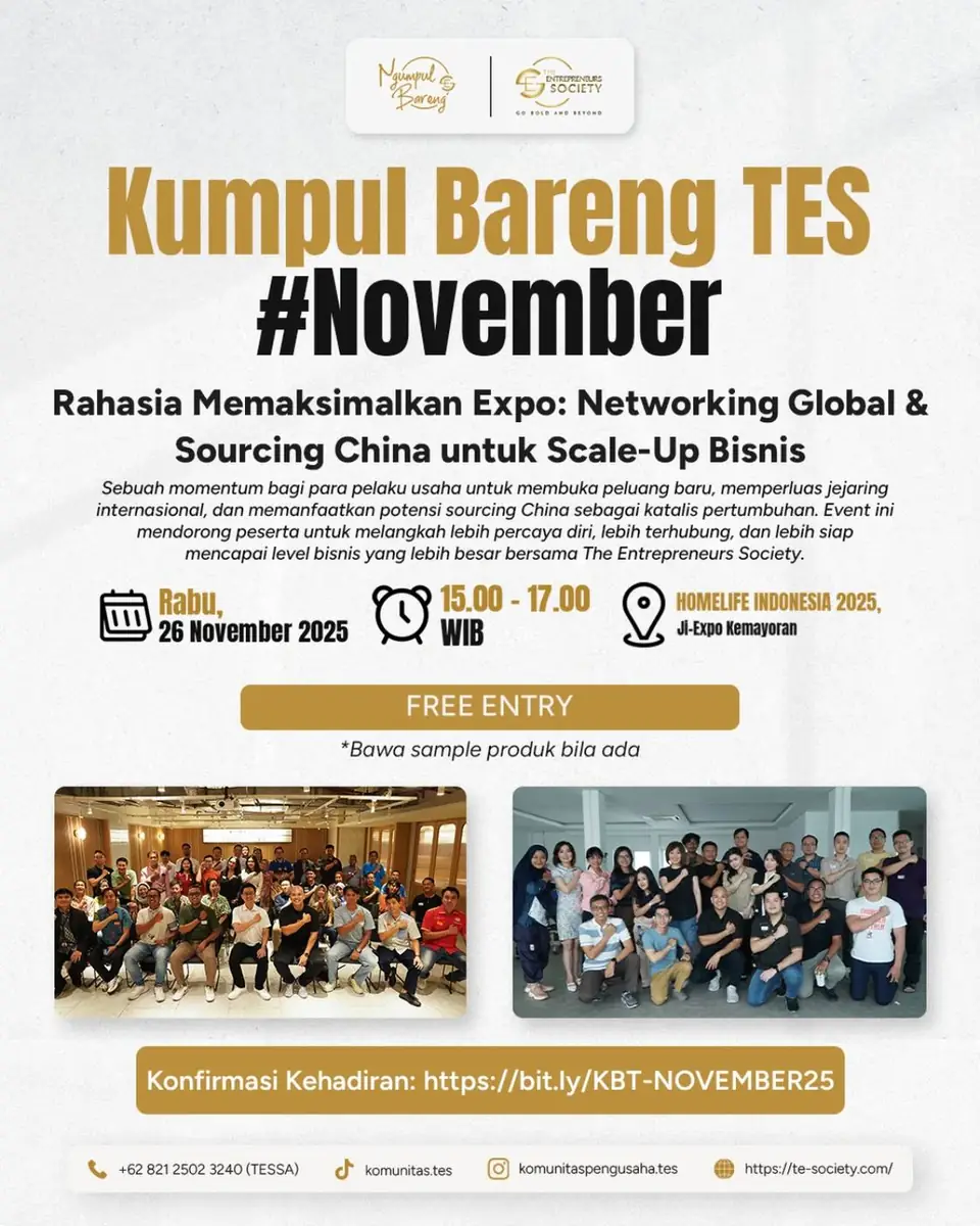 Community & speaking event – KUMPUL BARENG TES — Edisi November!Dengan tema- Rahasia Memaksimalkan Expo- Networking…